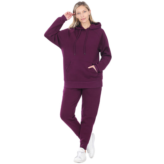 Dark Plum Hoodie & Sweatpants Set