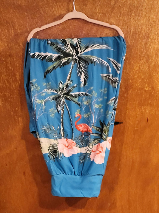 Palm Tree Flamingo Capri Joggers (WW)