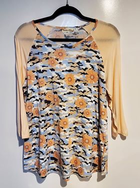 Peach Camo Floral Shirt