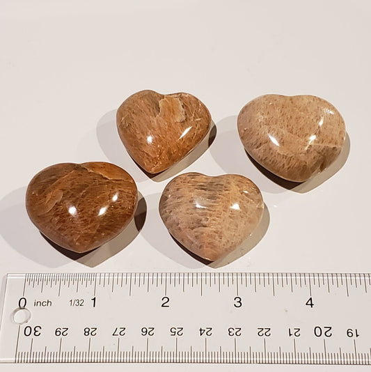 Peach Moonstone Hearts