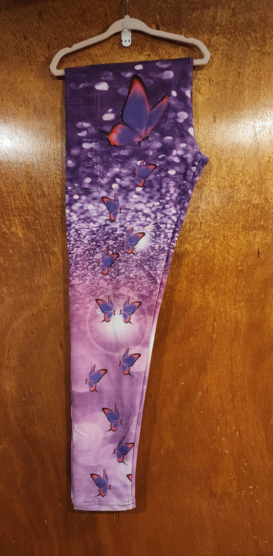 Purple Butterflies with Pockets (SB)