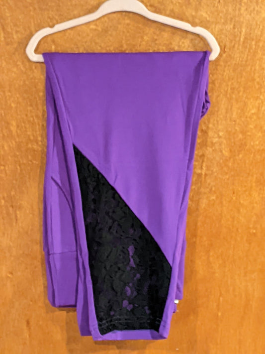 Purple Lace Panel Capri with Pockets (BFW)