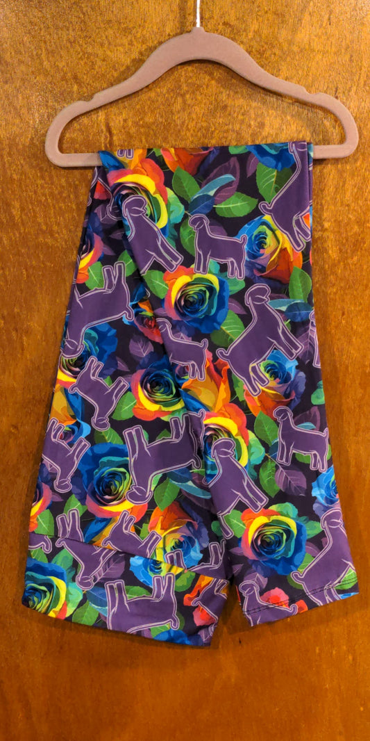 Purple Rainbow Rose Goats Leggings (TDL)