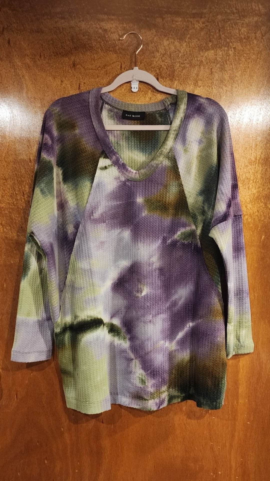 Purple Olive Tie Dye Waffle Top RM