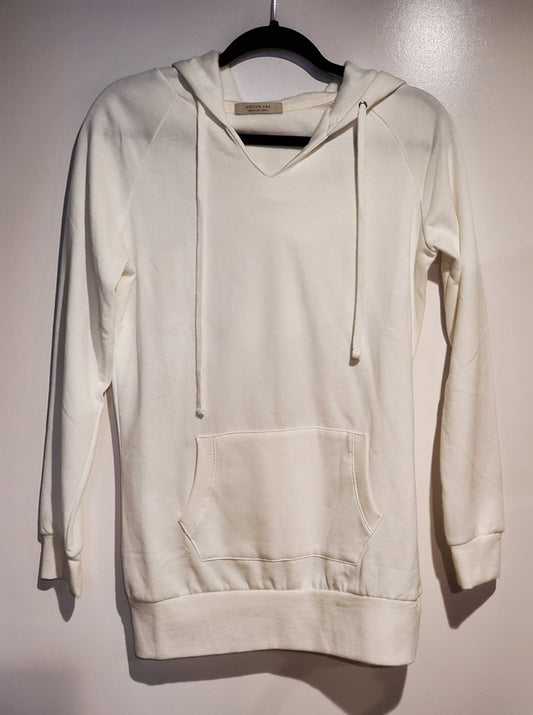 White V-Neck Hoodie