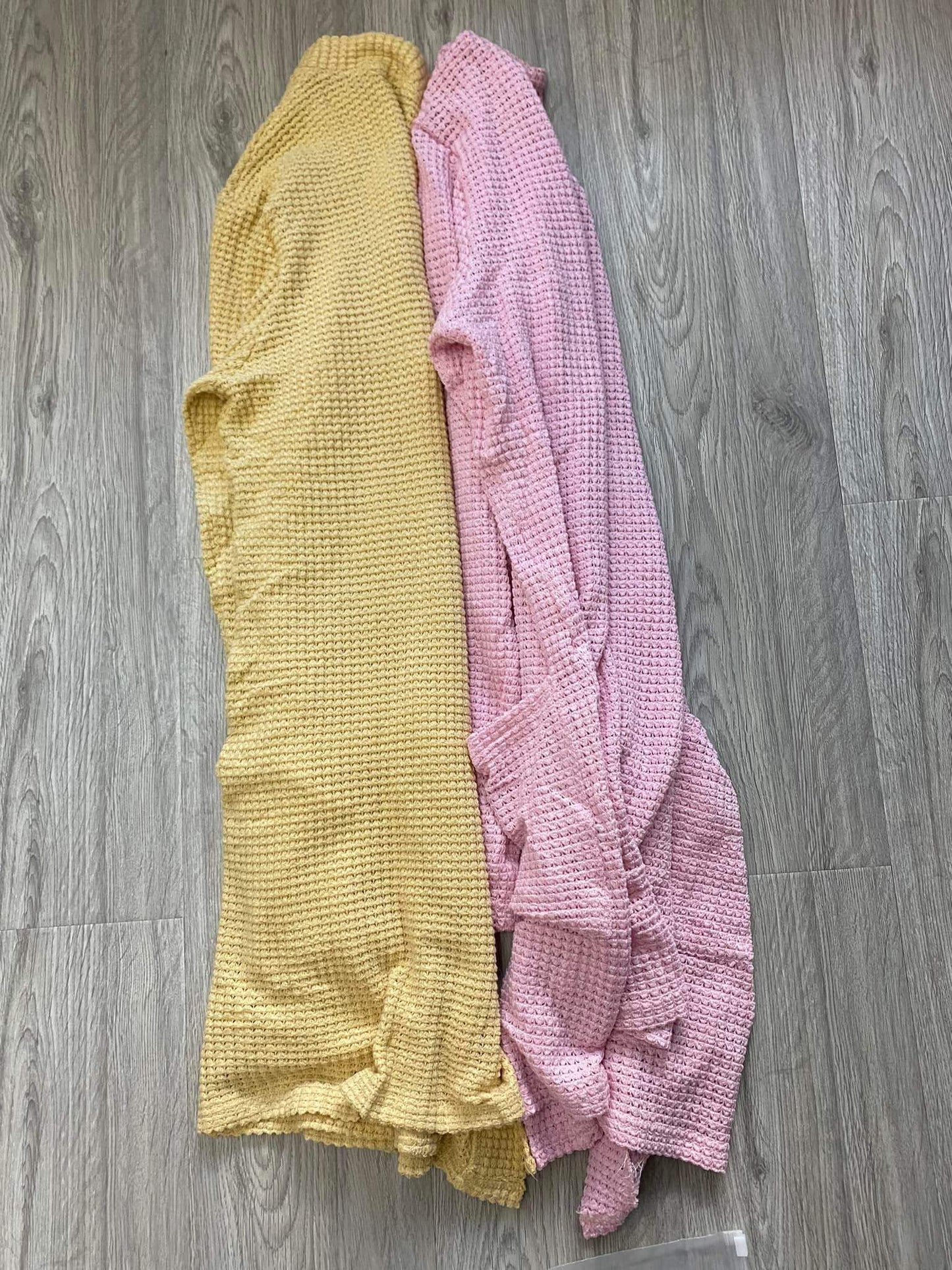 Yellow Waffle Thumbhole Cardigan (OBW)